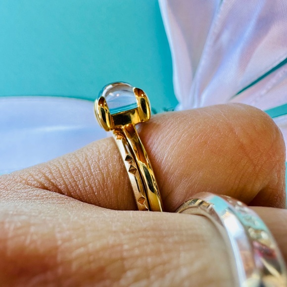 Tiffany & Co. Blue Topaz Sugar Stacks Ring 18k Yellow Gold ONLY, sz 5 - Picture 5 of 7